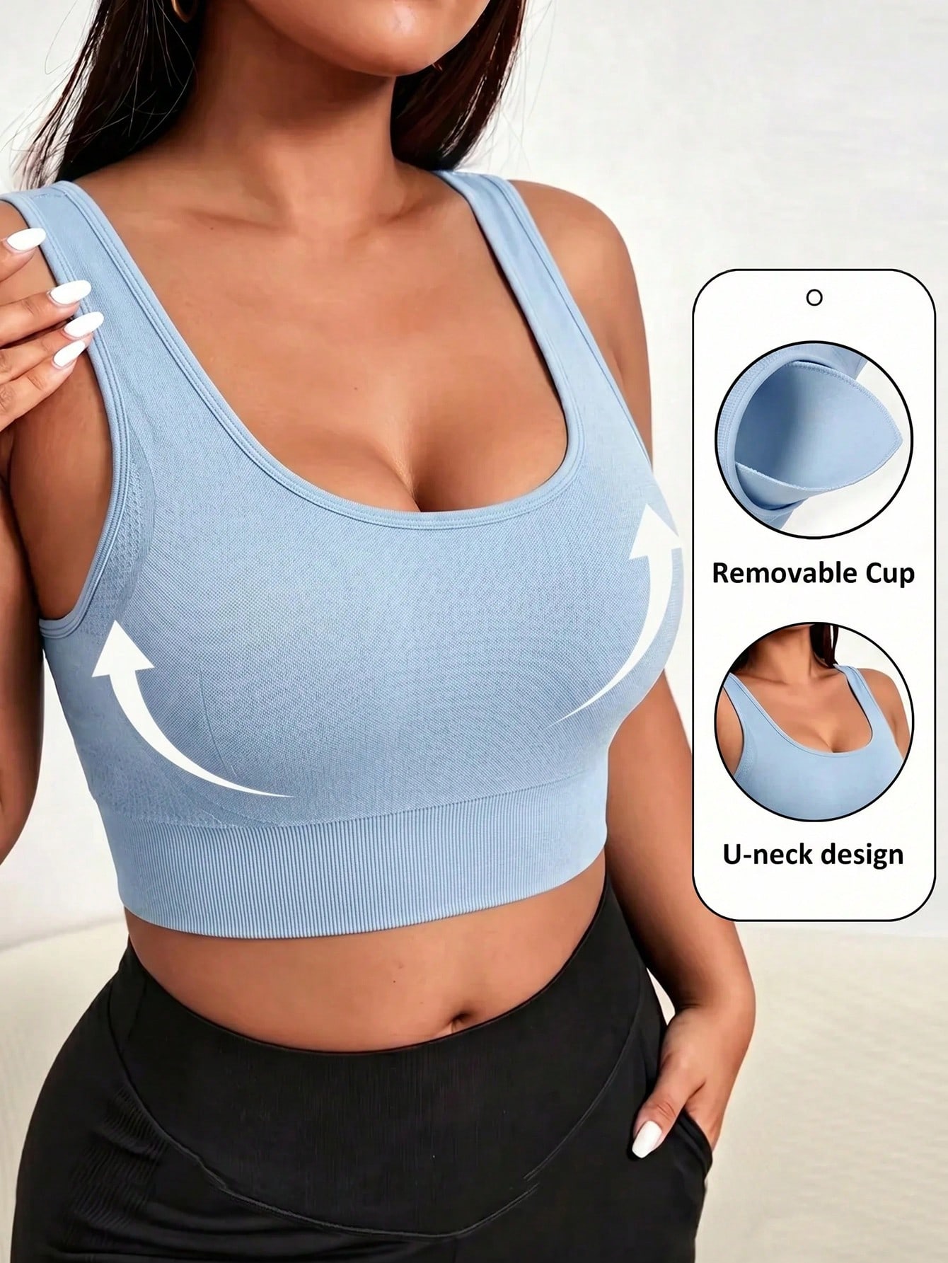 Push Up Bra Padded - Büyük Beden Kadınlar İçin Dikişsiz Spor