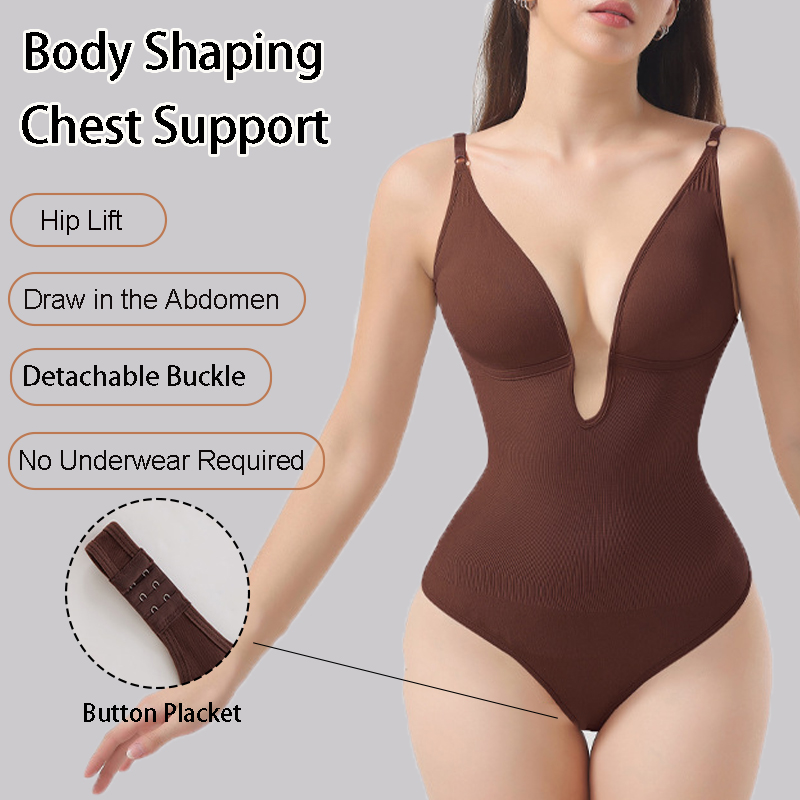 Shapewear Bodysuit Firm - Kadınlar İçin Dikişsiz Şekillendirici Sırtı Açık