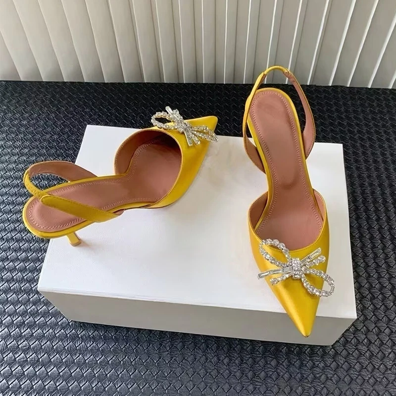 Kristal Yay-düğüm Ince Topuklu - Slip Dress Satin incelemesi ve fiyatı