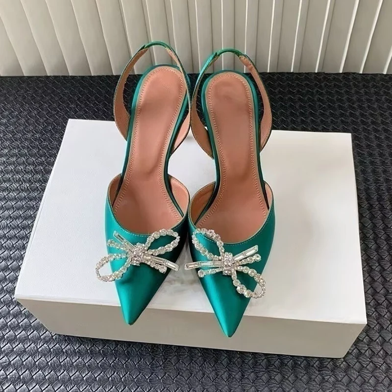 Kristal Yay-düğüm Ince Topuklu - Slip Dress Satin incelemesi ve fiyatı
